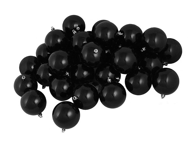 31753534 Shatterproof Shiny Jet Black Christmas Ball Ornaments