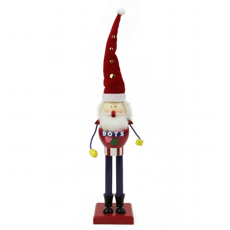 31757040 Decorative Red and Blue DOTS Wooden Christmas Nutcracker Figure
