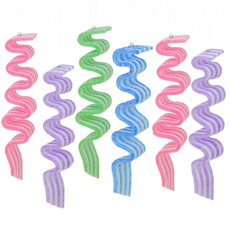31751819 Multi-Color Sugar Coated Ribbon Candy Christmas Ornaments