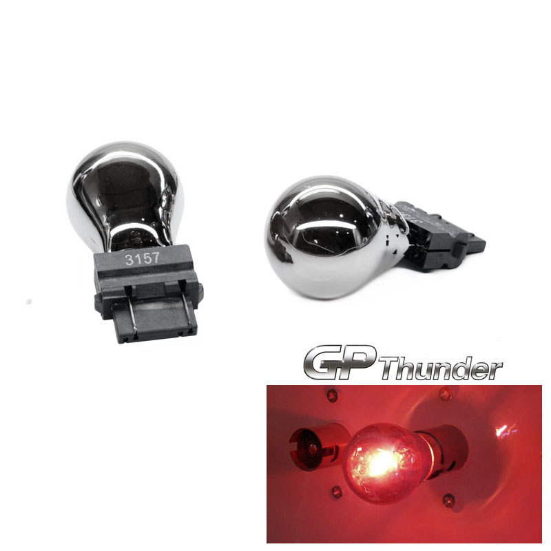 GP-3157-CR Silver Stealth Chrome Red Light Bulbs Turn Signal Back Up Reverse Tail -  GP-Thunder