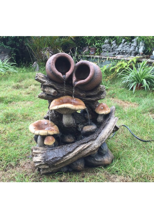 Picture of Jeco FCL126 Pots On Wood Stump Water Fountain