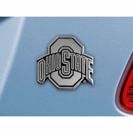 Picture of Fan Mats FAN-14872 Ohio State Buckeyes NCAA Chrome Car Emblem- 2.3 x 3.7 in.