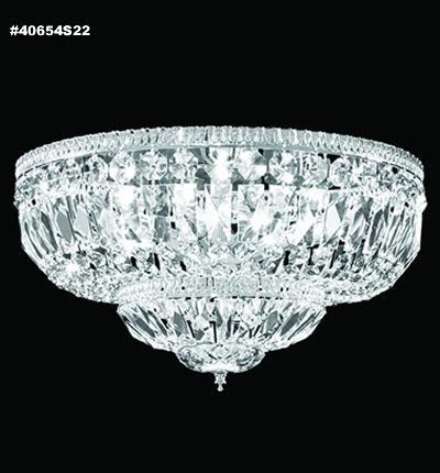 40654G22 Gallery 8 Light Crystal Flush Mount Gold Imperial Crystal Clear