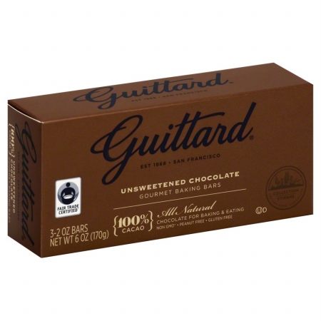 Picture of GUITTARD 117889 Unsweetened Chocolate Baking Bar - 6 oz.