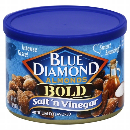Picture of BLUE DIAMOND 214945 6 oz. Salt & Vinegar Almonds&#44; Bold Tins