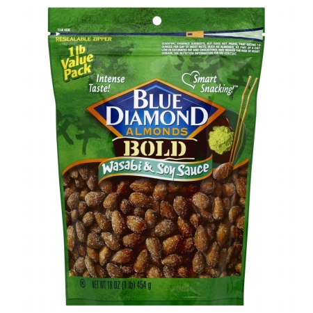 Picture of BLUE DIAMOND 216151 16 oz. Bold Wasabi & Soy Sauce Almonds