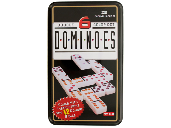 Picture of Bulk Buys OD851-4 Double 6 Color Dot Dominoes Game Set&#44; 4 Piece -Pack of 4