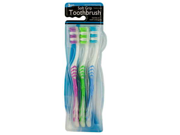 Picture of Bulk Buys BI797-24 Soft Grip Toothbrush Set&#44; 24 Piece -Pack of 24