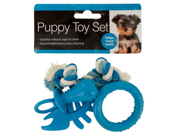 Picture of Bulk Buys OF653-4 Puppy Teeth-Cleaning Toy Set- 4 Piece -Pack of 4