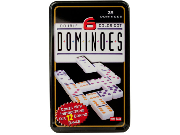 Picture of Bulk Buys GW313-4 Double-Six Color Dot Dominoes Game Set&#44; 4 Piece -Pack of 4
