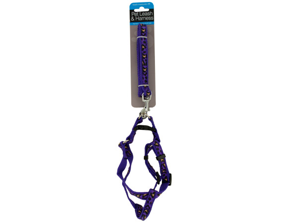 Picture of Bulk Buys OF888-4 Cheetah Print Dog Leash Adjustable Harness- 4 Piece -Pack of 4