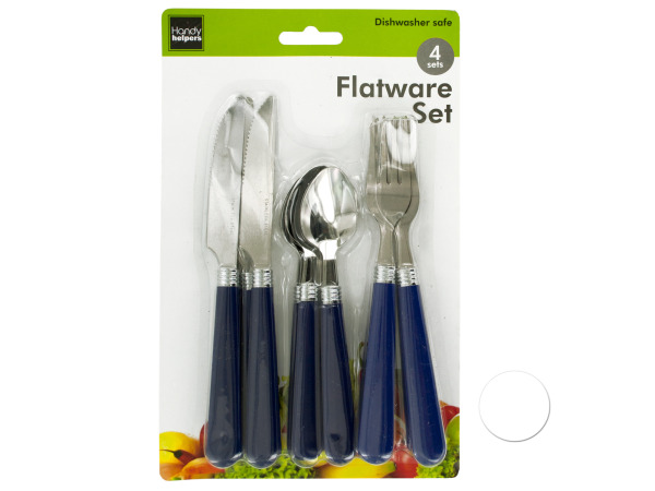 Picture of Bulk Buys OL179-4 Flatware Set with Plastic Handles- 4 Piece -Pack of 4