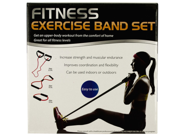 Picture of Bulk Buys OL397-2 Fitness Exercise Band Set with Storage Bag&#44; 2 Piece -Pack of 2