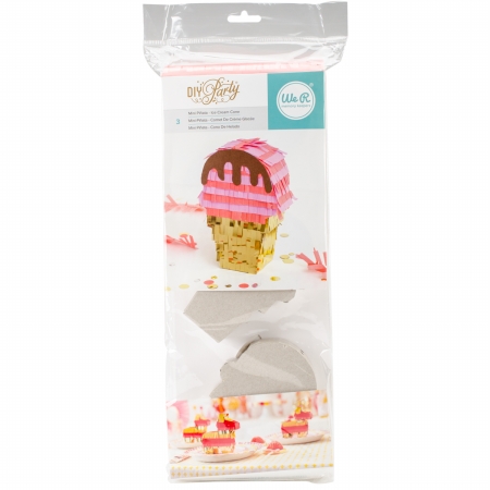 660210 DIY Party Mini Pinata, Ice Cream Cone - 3.5 x 4.75 in.