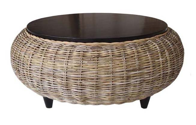 Paradise Ottoman With Wood Top