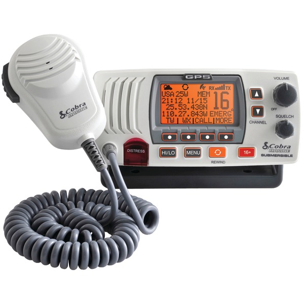 Picture of Cobraselect MR F77W GPS Marine Fixed Mount VHF Radio with Built-in GPS Receiver - White