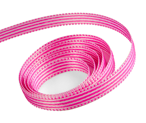 Picture of Papillon Ribbon & Bow R097020-09-0029-0175 0.37 in. 100 Yards Candy Swirl Ribbon- White & Shocking Pink