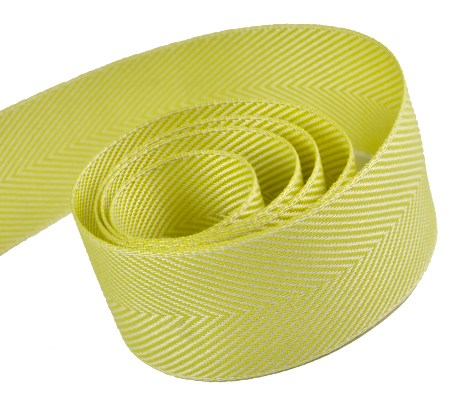 Picture of Papillon Ribbon & Bow R097015-38-0029-0528 1.5 in. 50 Yards Charming Chevron Ribbon With Monofilament Edge- White & Lemon Grass
