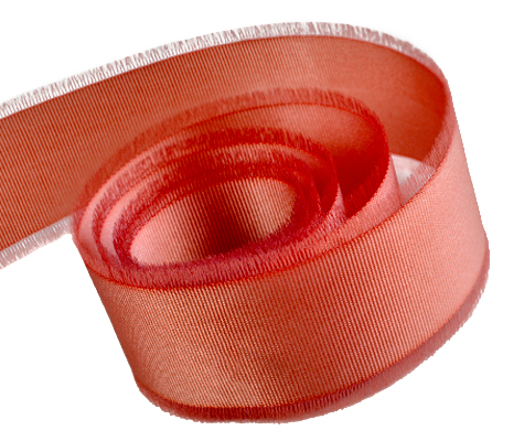 Picture of Papillon Ribbon & Bow R097080-16-0260-100Y 0.62 in. 100 Yards Fussy Edge Grosgrain Fringed Ribbon- Scarlet