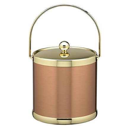 Picture of Kraftware Corp 70892 Ice Bucket- Metal Bale Handle Copper & Brass 3 qt.