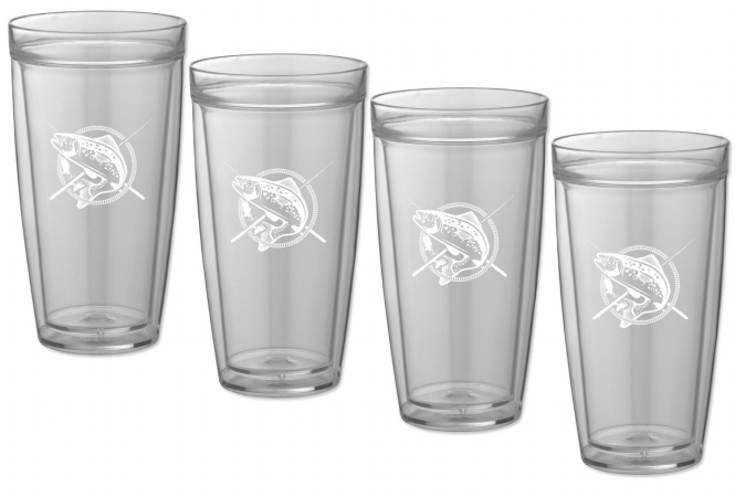 Picture of Kraftware Corp 89224 Kasualware 22 oz. Doublewall Tall Drink Glass Fishin- Set of 4