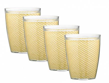 Picture of Kraftware Corp 11314 Fishnet 14 oz. Ivory Doublewall Drinkware Glass- Set of 4