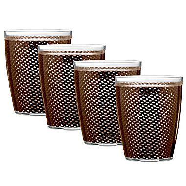 Picture of Kraftware Corp 32514 Fishnet 14 oz. Chocolate Doublewall Drinkware Glass- Set of 4