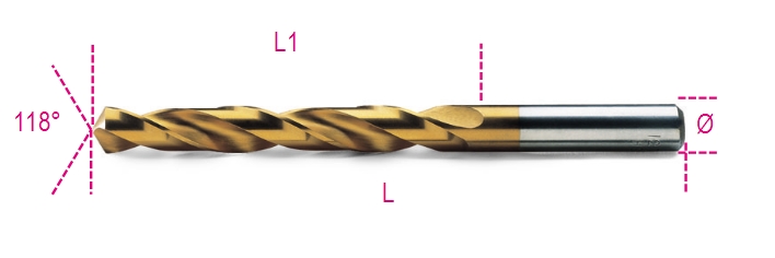 Picture of Beta Tools USA 004140066 414 3.25 mm. Entirely Ground Twist Drill With Cylindrical Shank