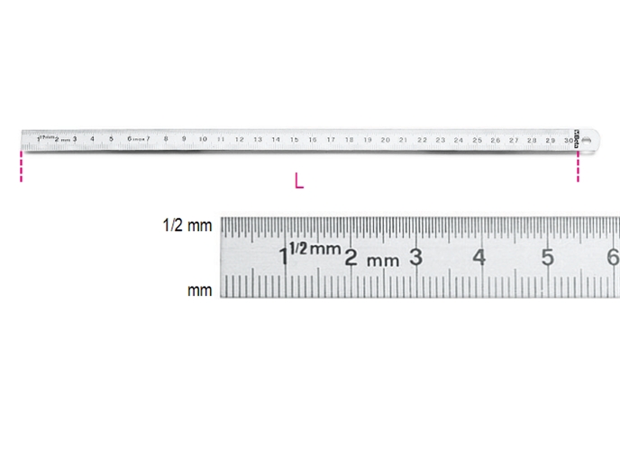 Picture of Beta Tools USA 016820015 1682 150 mm. Stainless Steel Flexible Graduated Ruler