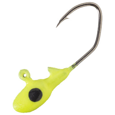 Overbite Sickle Moa Glo JigHead - Chartreuse