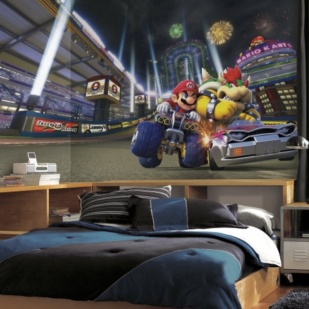 Picture of Roommates JL1330M Mario Kart 8 Xl Chair Rail Prepasted Mural 6 x 10.5 ft. Ultra - Strippable