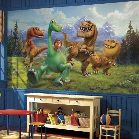 Picture of RoomMates JL1372M The Good Dinosaur Xl Chair Rail Prepasted Mural 6 x 10.5 ft. Ultra &amp; Strippable