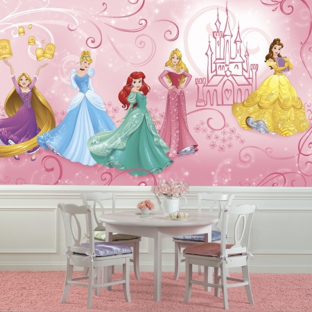 Picture of RoomMates JL1388M Disney Princess Enchanted Xl Chair Rail Prepasted Mural 6 x 10.5 ft. Ultra &amp; Strippable