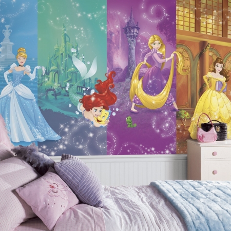 Picture of RoomMates JL1391M Disney Princess Scenes X - Large Chair Rail Prepasted Mural &amp; Ultra Strippable- 6 x 10.5 ft.
