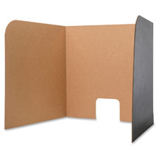 Computer Lab Privacy Screen - Black & Brown - 24 Per Pack - 22.5 x 62 in.
