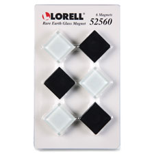 Picture of Lorell LLR52560 Square Glass Cap Rare Earth Magnets&#44; 6 Per Pack