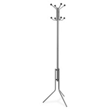 Metal Coat Rack - Black - 4 Pegs 4 Hooks Tripod Base
