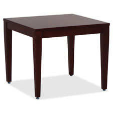 Picture of Lorell LLR59543 Mahogany Finish Solid Wood Corner Table