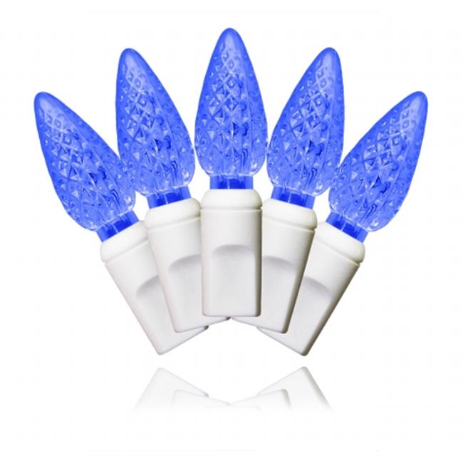 Queens of Christmas S-35C6BL-4W 35 Count Blue Decorative LED Light 4 in. Spacing