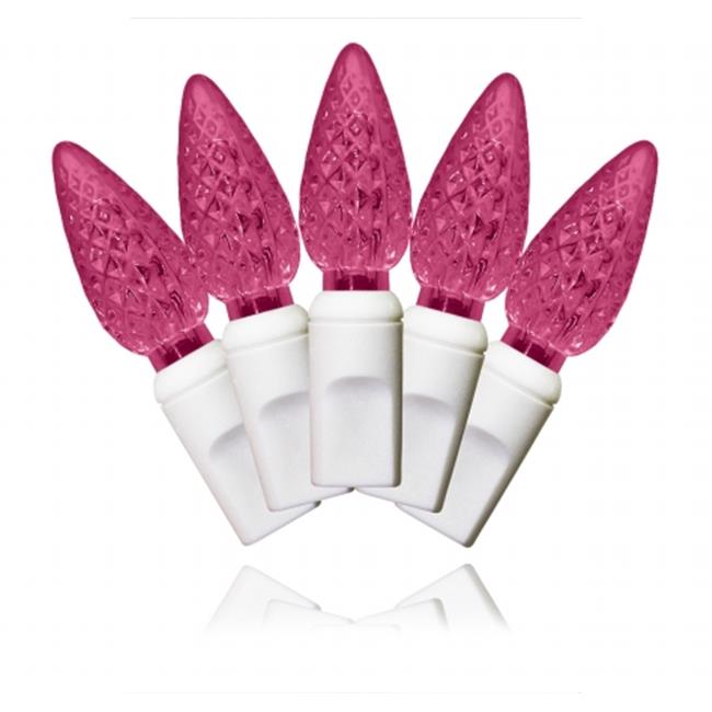 Queens of Christmas S-35C6BU-4W 35 Count Burgundy Decorative LED Light 4 in. ...