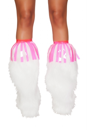 3242-AS-O-S Pair of Vinyl Fringe Leg Wrap- As Shown - One Size