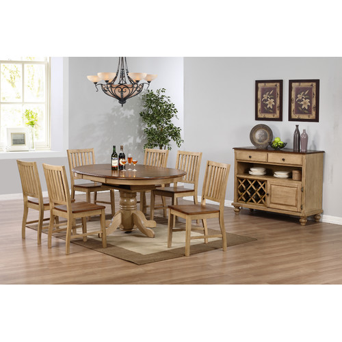 Picture of Sunset Trading 8 Piece Brook Round or Oval Butterfly Leaf Dining Set with Server