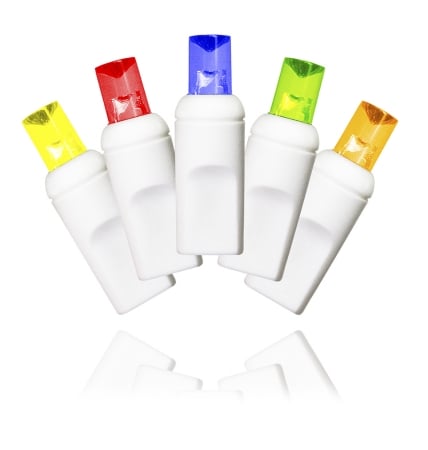 35 Count Multi Colored Decorative LED Light Set on White Wire 4 in. Spacing
