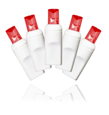 35 Count Red Decorative LED Light on White Wire 4 in. Spacing