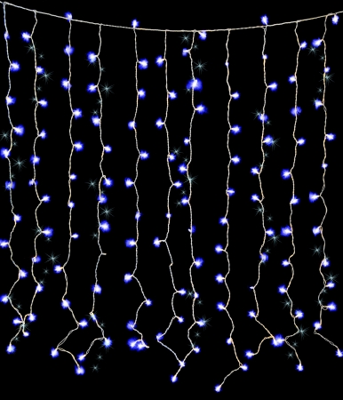 150 LED Blue Curtain Light Twinkle