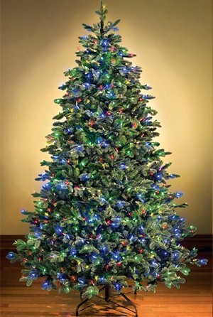 Prelit 12 ft. UV Sequoia Tree 1015 Tips Lit with 400 5 Multi LEDs