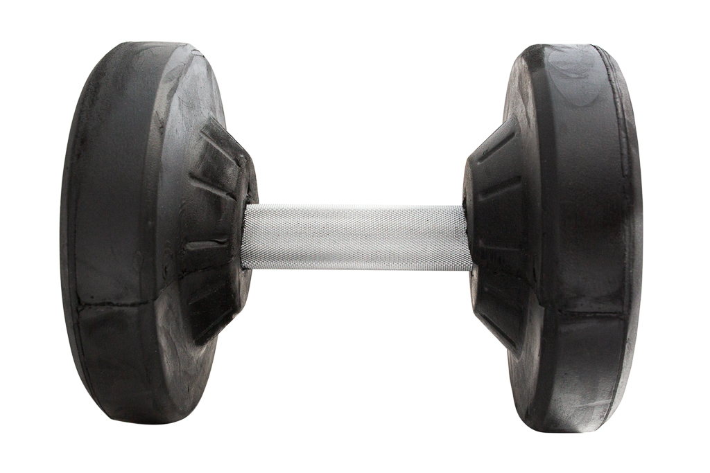 Rubber Pro Style Dumbbell,  - 55 lbs