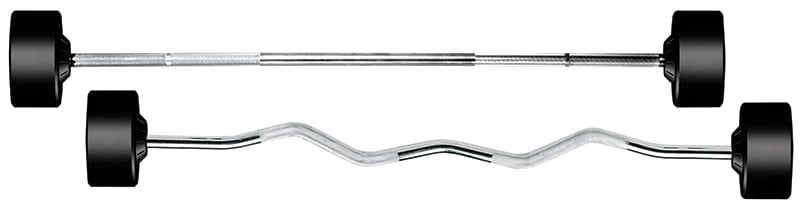 Rubber Fixed Pro Straight Barbell - 70 lbs