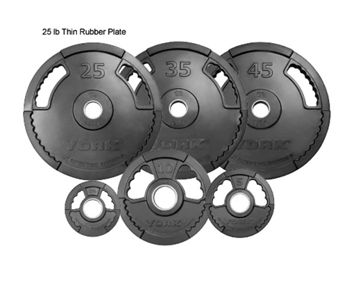 G2 Dual Grip Thin Line Rubber Encased Olympic Plate - 10 lbs