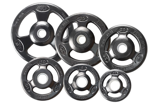 Grip Steel Composite Olympic Iron Plate- Black - 45 lbs